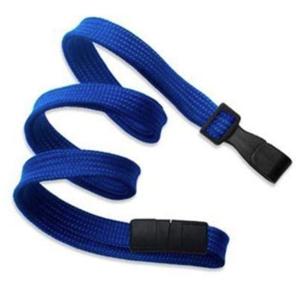 Lanyards w/ Plastic Clip and Breakaway - Blue